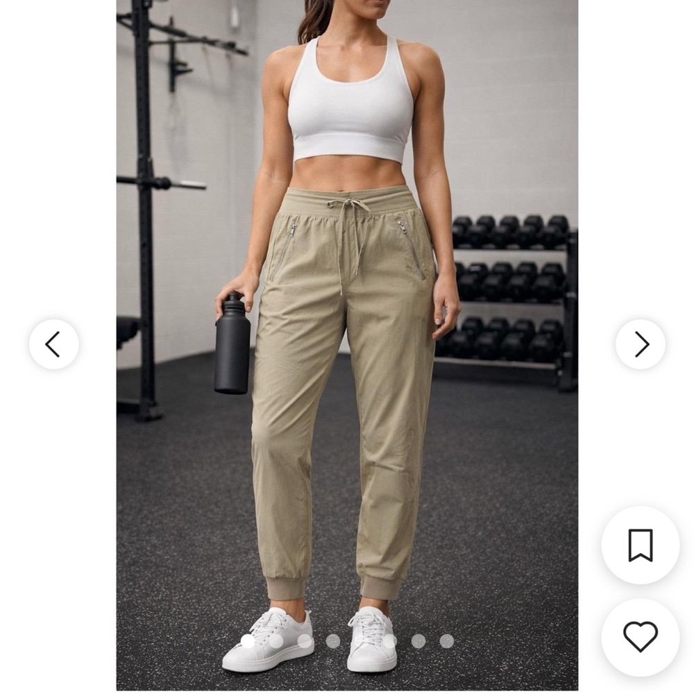 Athleta Tan Drawstring Track Joggers